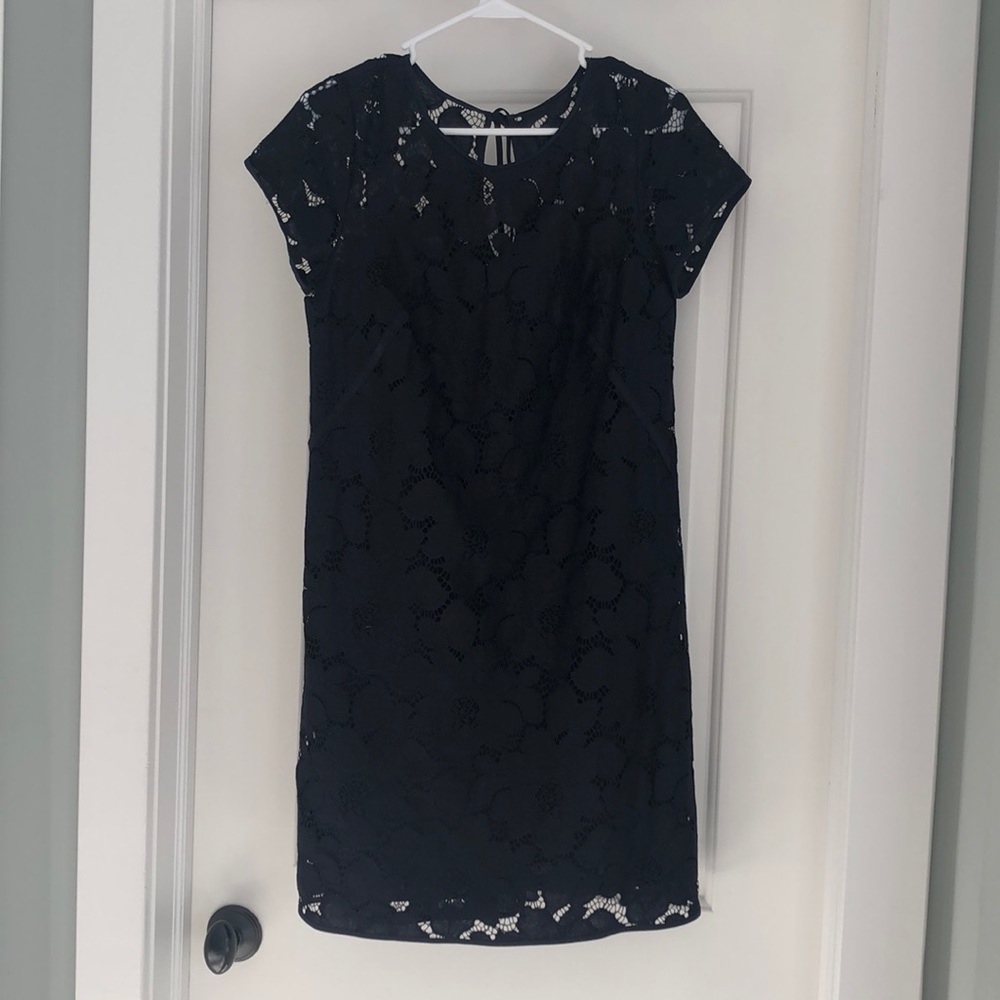 LOFT Navy Lace Shift Dress